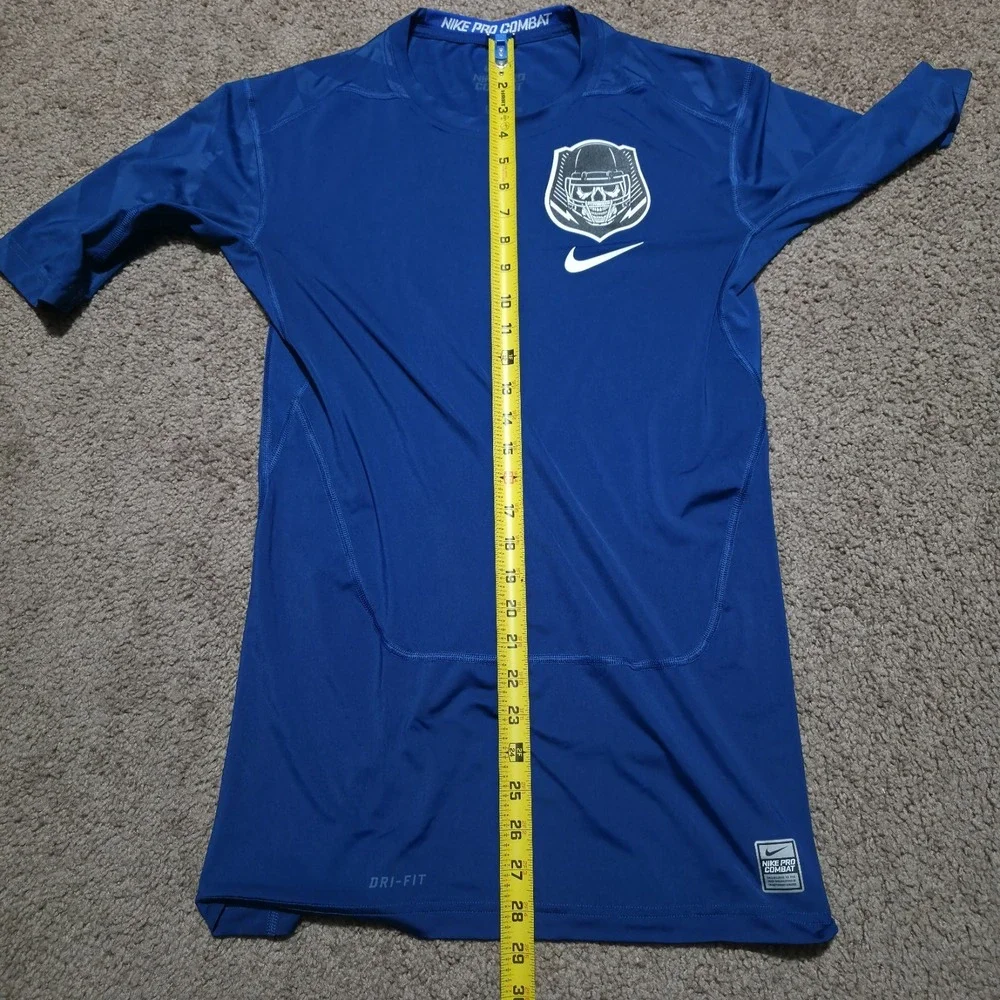 Nike Pro Combat Dri-FIT Fitted Training Shirt Blue Compression Mens Size XL
